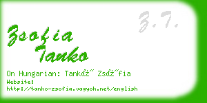 zsofia tanko business card